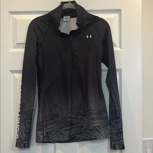 Under Armour Women's Black and Gray Half-Zip Sweatshirt